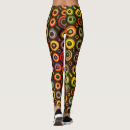 Geometric Halloween Färg-pooky Monster Eyeball Leggings