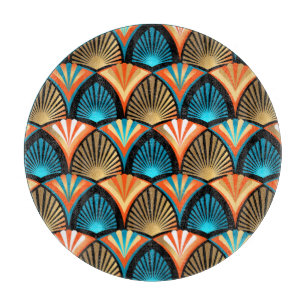 Geometric handflatan löv golden mönster i Art Deco
