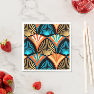 Geometric handflatan löv golden mönster i Art Deco Pappersservett