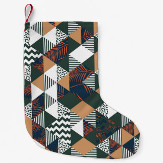 Geometric handflatan löv, trendig mönster liten julstrumpa