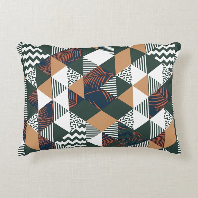 Geometric handflatan löv, trendig mönster prydnadskudde (Framsidan)