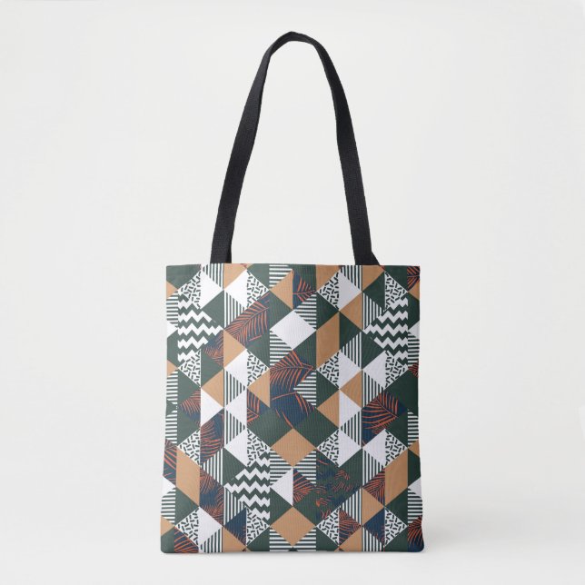 Geometric handflatan löv, trendig mönster tygkasse (Framsida)