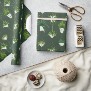 Geometric Hanging Houseplant Mönster Presentpapper