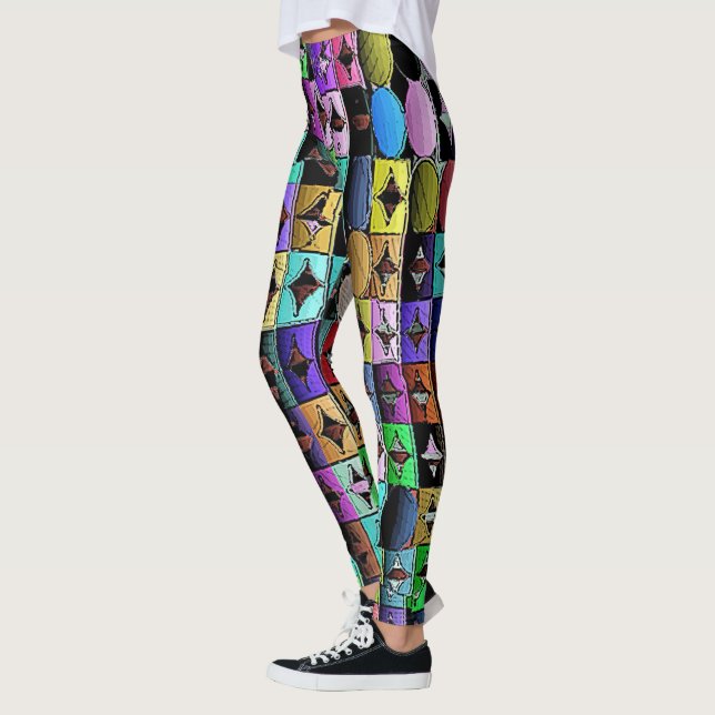 Geometric Harlequin Leggings (Vänster)