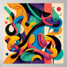 "Geometric Harmony" - Abstrakt Digital Art Poster