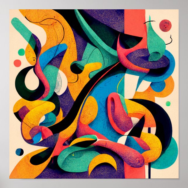 "Geometric Harmony" - Abstrakt Digital Art Poster (Framsidan)