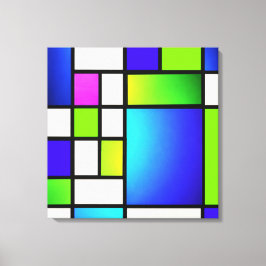 Geometric Harmony – Modern Neon Canvas Print