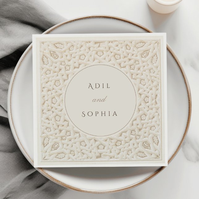 Geometric Harmony Personlig Bröllop Napkins Pappersservett (Skapare uppladdad)