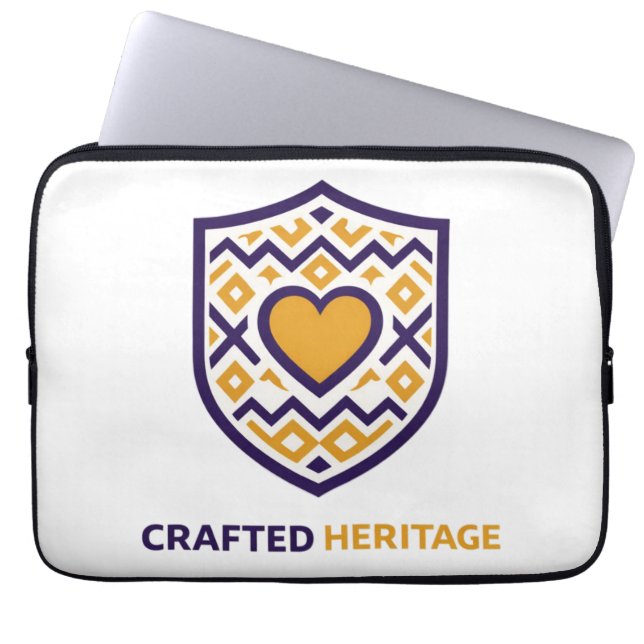 Geometric Heart Cultural Inspired Design Laptop Fodral (Framsidan)