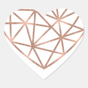 Geometric Heart Smitten Hjärtformat Klistermärke