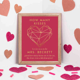 Geometric Heart Valentine Day Möhippa Poster