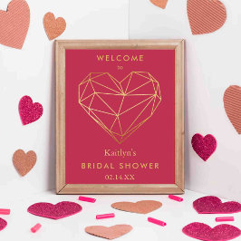 Geometric Heart Valentine Day Möhippa Poster