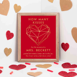 Geometric Heart Valentine Day Möhippa Poster