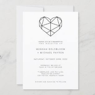 Geometric Heart Wedding-inbjudan Inbjudningar