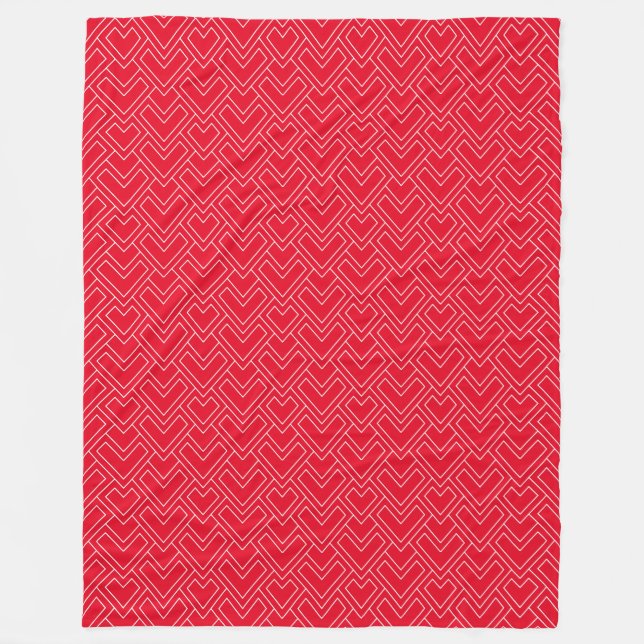 Geometric Hearts Dekorativ kudde Fleecefilt (Framsidan)