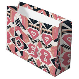 Geometric Heartslag Valentines day Wrapping Papper