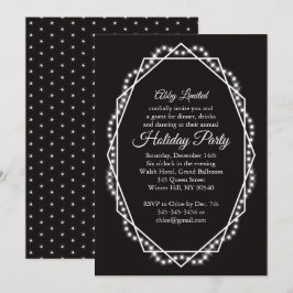 Geometric Helgdag Gnistra Corporate Party Black Inbjudningar
