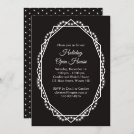 Geometric Helgdag Gnistra Open House Black Inbjudningar