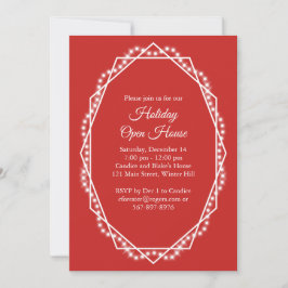 Geometric Helgdag Gnistra Open House Red Inbjudningar