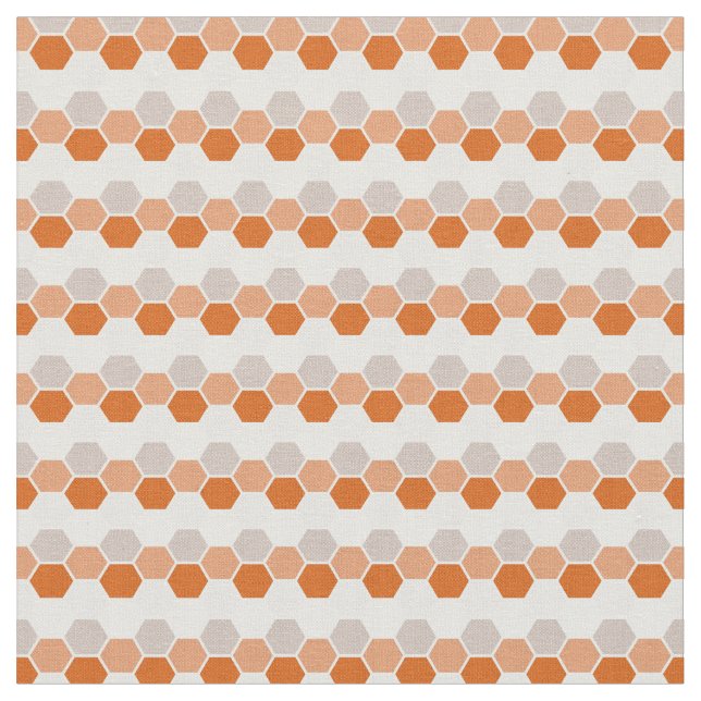 Geometric Hex Hexagram för varm Orange Tyg (Närbild)