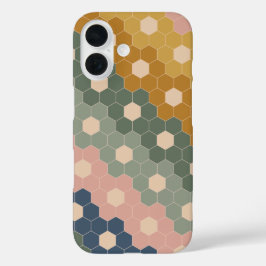 Geometric Hexagon Blommigt Shapes Earthy Grönt Ros