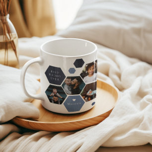 Geometric Hexagon Modern 4 Photo Fars dag Kaffemugg