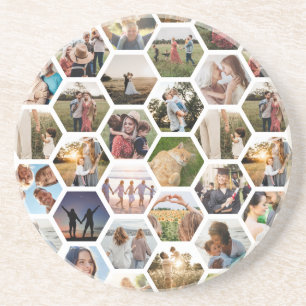 Geometric Hexagon Mönster Photo Collage Underlägg