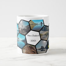 Geometric Hexagon Photo Collage New Zealand Kusten