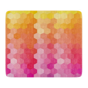 Geometric Hexagon Shapes Rosa gult