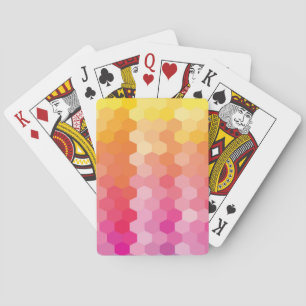 Geometric Hexagon Shapes Rosa gult Casinokort