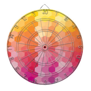Geometric Hexagon Shapes Rosa gult Darttavla