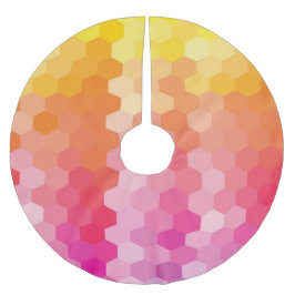 Geometric Hexagon Shapes Rosa gult Julgransmatta Borstad Polyester