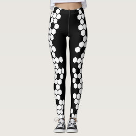 Geometric Hexagon Soccer ball Stil Leggings