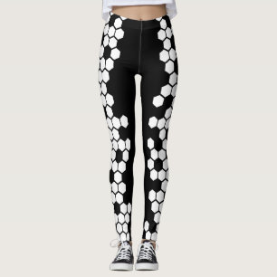 Geometric Hexagon Soccer ball Stil Leggings