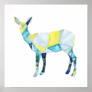 Geometric Hjort Animal Poster