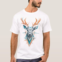 Geometric Hjort Art T-Shirt | Modern Wildlife