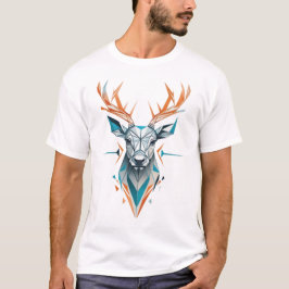 Geometric Hjort Art T-Shirt | Modern Wildlife