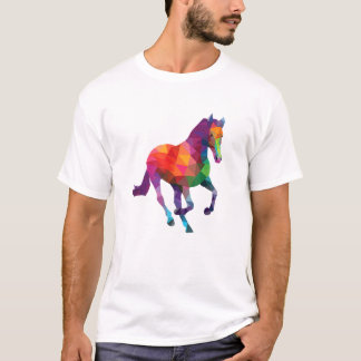 Geometric Horseman Horses Equestrian Riding T Shirt