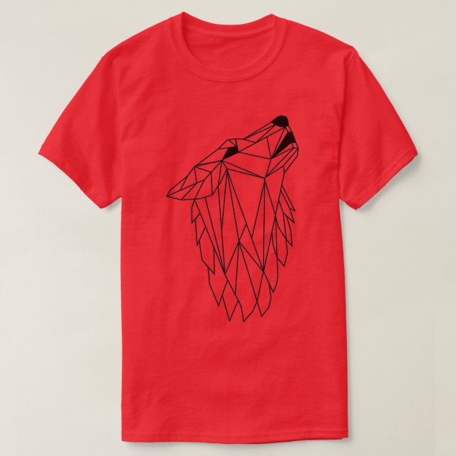 Geometric Howling Vild Varg T Shirt (Design framsida)