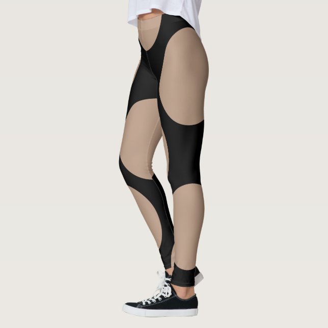 Geometric Huge Spots valfri Färg på svart Leggings (Vänster)