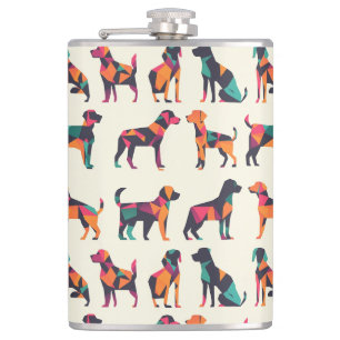 Geometric hund silhouettes design fickplunta
