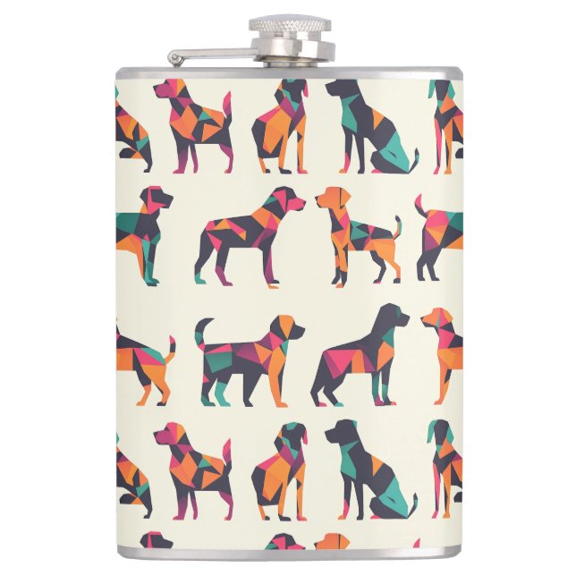 Geometric hund silhouettes design fickplunta (Framsidan)