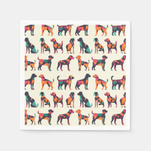 Geometric hund silhouettes design pappersservett