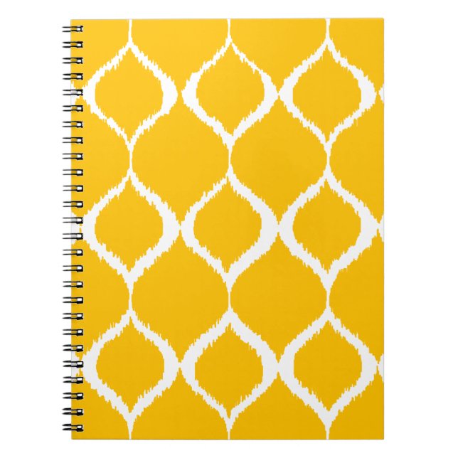 Geometric Ikat Tribal Print Mönster med gyllene Gu Anteckningsbok (Framsidan)