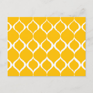 Geometric Ikat Tribal Print Mönster med gyllene Gu Vykort