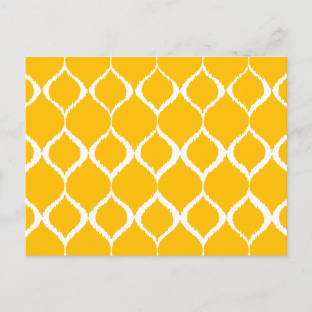 Geometric Ikat Tribal Print Mönster med gyllene Gu Vykort (Framsida)