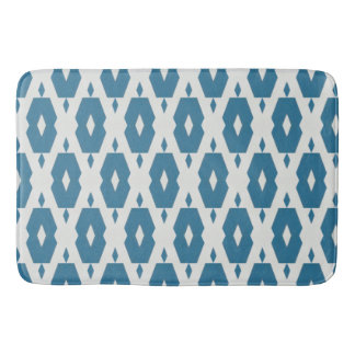 Geometric Indigo Diamond Bath Mat Large Badrumsmatta