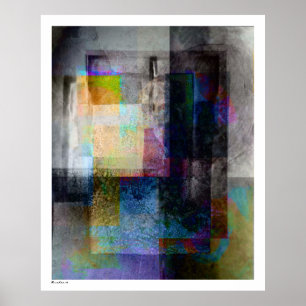 Geometric Industrial Grunge Art 3 Poster