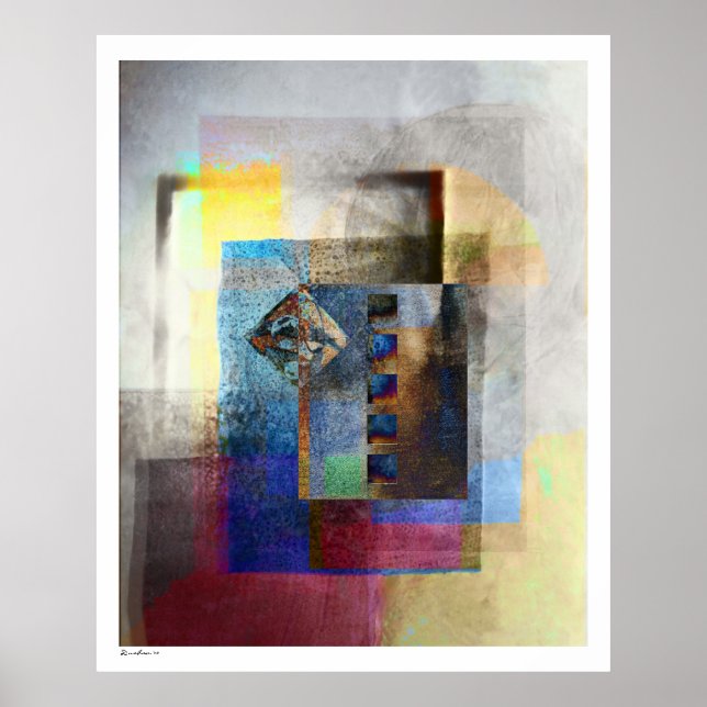 Geometric Industrial Grunge Art 4 Poster (Framsidan)
