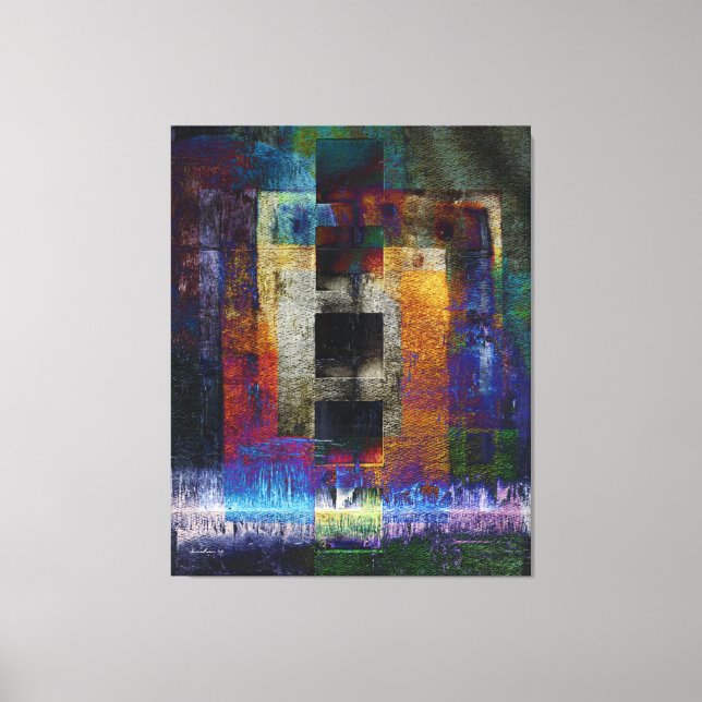 Geometric Industrial Grunge Art 9 Canvastryck (Framsida)